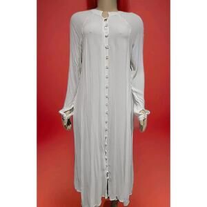 Myrah Penaloza Women's Limited Edition White OSFA Button Up Tunic Maxi Dress # 2